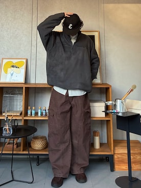 「アイテム（モカシン/デッキシューズ）」を使った、ハルさん（メンズ・179cm）の冬コーディネート