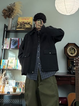 「アイテム（カーゴパンツ）」を使った、ハルさん（メンズ・179cm）の冬コーディネート