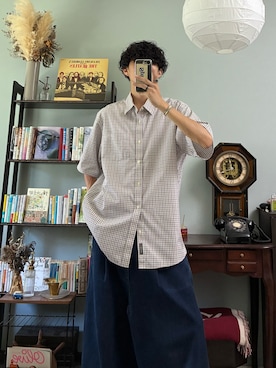 「Eddie Bauer（エディーバウアー）のアイテム（トップス）」を使った、ハルさん（メンズ・179cm）の夏コーディネート