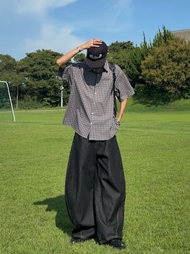 「アイテム（ローファー）」を使った、ハルさん（メンズ・179cm）の夏コーディネート