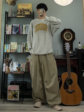 「Champion（チャンピオン）のアイテム」を使った、ハルさん（メンズ・179cm）の秋コーディネート