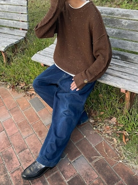 「BROKEN BASE（ブロークンベース）のアイテム（トップス）」を使った、ハルさん（メンズ・179cm）の秋コーディネート