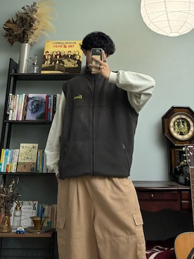 「アイテム（ベスト）」を使った、ハルさん（メンズ・179cm）の秋コーディネート