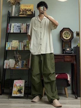 「アイテム（カーゴパンツ）」を使った、ハルさん（メンズ・179cm）の夏コーディネート