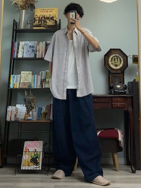 「アイテム（タンクトップ）」を使った、ハルさん（メンズ・179cm）の夏コーディネート