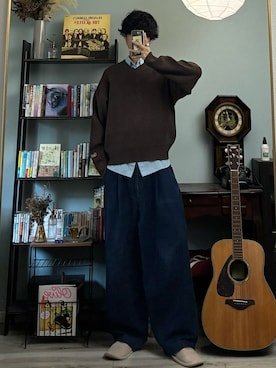 「アイテム（シャツ/ブラウス）」を使った、ハルさん（メンズ・179cm）の秋コーディネート