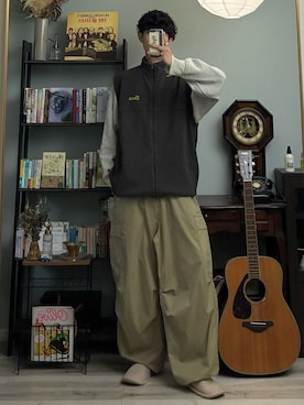 「Champion（チャンピオン）のアイテム」を使った、ハルさん（メンズ・179cm）の秋コーディネート