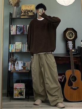 「ニットコーデ」｜ハルさん（メンズ・179cm）の秋コーディネート