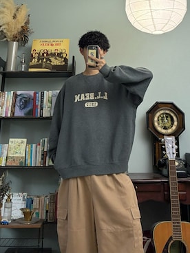 「アイテム（カーゴパンツ）」を使った、ハルさん（メンズ・179cm）の秋コーディネート