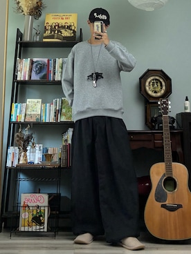 「アイテム（スウェット）」を使った、ハルさん（メンズ・179cm）の夏コーディネート
