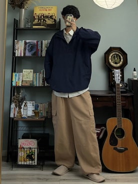 「アイテム（ナイロンジャケット）」を使った、ハルさん（メンズ・179cm）の秋コーディネート