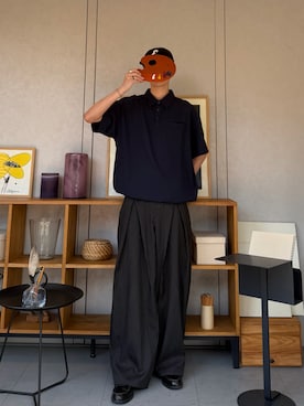 「YOLO（ヨーロ）のアイテム（ポロシャツ、ブルー系）」を使った、ハルさん（メンズ・179cm）の夏コーディネート