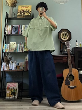 「アイテム（デニムパンツ）」を使った、ハルさん（メンズ・179cm）の夏コーディネート