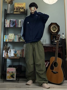「アイテム（ジャージ）」を使った、ハルさん（メンズ・179cm）の秋コーディネート
