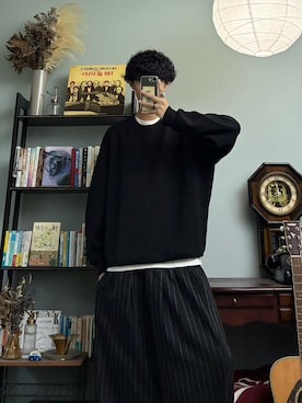 「アイテム（スウェット）」を使った、ハルさん（メンズ・179cm）の秋コーディネート