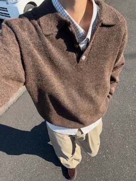 「アイテム（モカシン/デッキシューズ）」を使った、ハルさん（メンズ・179cm）の冬コーディネート