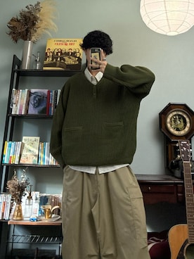 「アイテム（カーディガン/ボレロ）」を使った、ハルさん（メンズ・179cm）の秋コーディネート