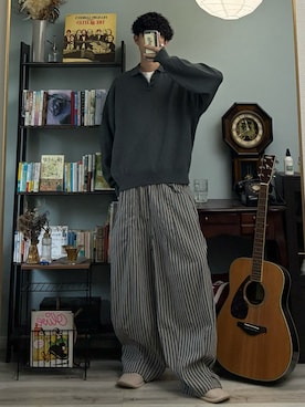 「アイテム（ニット/セーター）」を使った、ハルさん（メンズ・179cm）の秋コーディネート
