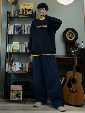 「アイテム（スウェット）」を使った、ハルさん（メンズ・179cm）の秋コーディネート