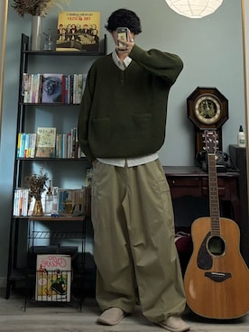 「アイテム（カーゴパンツ）」を使った、ハルさん（メンズ・179cm）の秋コーディネート