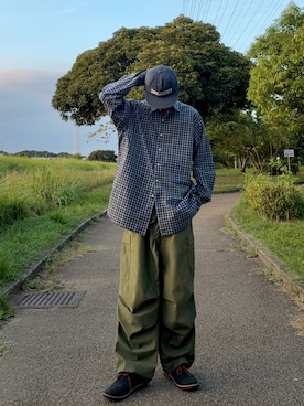 「秋服」｜「アイテム（帽子）」を使った、ハルさん（メンズ・179cm）の秋コーディネート