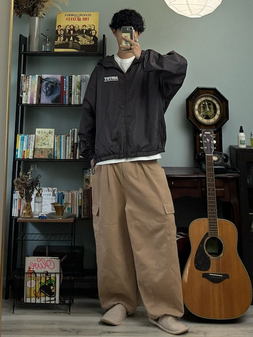 セール】【82】チェック フードショートブルゾン/ワンポイント