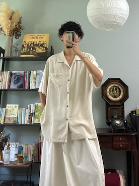 「オールホワイト」｜ハルさん（メンズ・179cm）の夏コーディネート