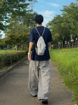 「アイテム（サンダル）」を使った、ハルさん（メンズ・179cm）の夏コーディネート
