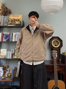 「YOLO（ヨーロ）のアイテム（ジャケット/アウター、ベージュ系）」を使った、ハルさん（メンズ・179cm）の夏コーディネート