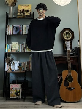 「アイテム（スウェット）」を使った、ハルさん（メンズ・179cm）の秋コーディネート