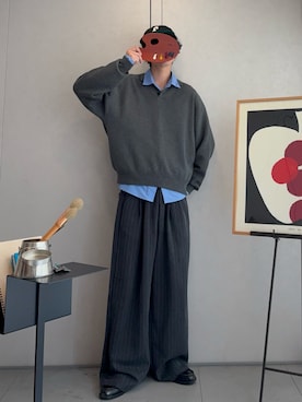 「アイテム（キャップ）」を使った、ハルさん（メンズ・179cm）の秋コーディネート