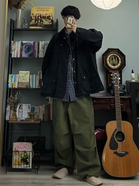 「アイテム（カーゴパンツ）」を使った、ハルさん（メンズ・179cm）の秋コーディネート