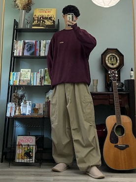 「アイテム（スウェット）」を使った、ハルさん（メンズ・179cm）の夏コーディネート