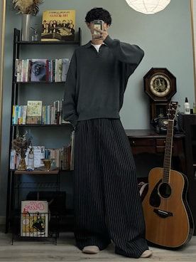 「アイテム（ポロシャツ）」を使った、ハルさん（メンズ・179cm）の秋コーディネート