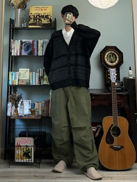 「アイテム（カーディガン/ボレロ）」を使った、ハルさん（メンズ・179cm）の秋コーディネート