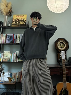 「アイテム（トップス）」を使った、ハルさん（メンズ・179cm）の秋コーディネート