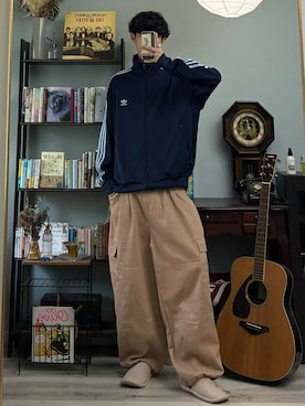 「アイテム（ジャージ）」を使った、ハルさん（メンズ・179cm）の秋コーディネート