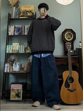 「ニットコーデ」｜ハルさん（メンズ・179cm）の秋コーディネート