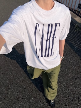 「FFEIN（フェイン）のアイテム（Tシャツ/カットソー）」を使った、ハルさん（メンズ・179cm）の夏コーディネート