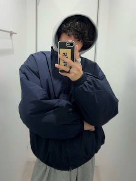 「YOLO（ヨーロ）のアイテム」を使った、ハルさん（メンズ・179cm）の冬コーディネート