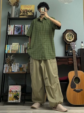 「アイテム（カーゴパンツ）」を使った、ハルさん（メンズ・179cm）の夏コーディネート