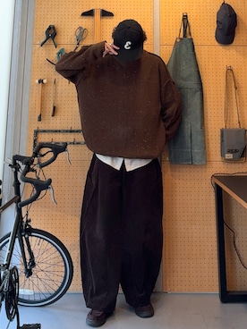 「BROKEN BASE（ブロークンベース）のアイテム」を使った、ハルさん（メンズ・179cm）の冬コーディネート