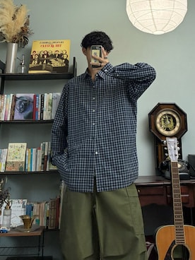 「アイテム（カーゴパンツ）」を使った、ハルさん（メンズ・179cm）の秋コーディネート