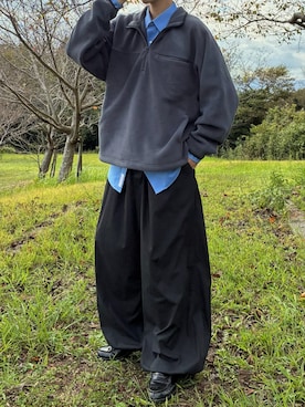 「UNIQLO（ユニクロ）のアイテム（トップス、グレー系）」を使った、ハルさん（メンズ・179cm）の秋コーディネート