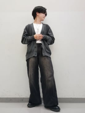 「アイテム（カーディガン/ボレロ）」を使った、Lily/低身長×ﾎﾞｰｲｯｼｭさん（メンズ・148cm）の秋コーディネート