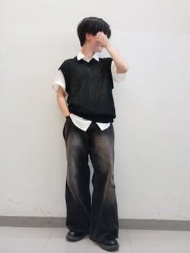 「アイテム（ベスト）」を使った、Lily/低身長×ﾎﾞｰｲｯｼｭさん（メンズ・148cm）の秋コーディネート