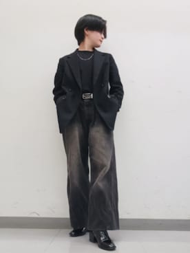 「アイテム（テーラードジャケット）」を使った、Lily/低身長×ﾎﾞｰｲｯｼｭさん（メンズ・148cm）の秋コーディネート