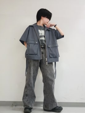 「アイテム（シャツ/ブラウス）」を使った、Lily/低身長×ﾎﾞｰｲｯｼｭさん（メンズ・148cm）の夏コーディネート