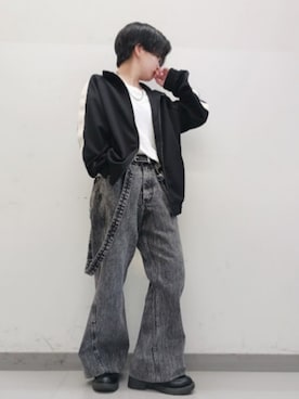 「アイテム（ブルゾン）」を使った、Lily/低身長×ﾎﾞｰｲｯｼｭさん（メンズ・148cm）の秋コーディネート