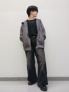 「アイテム（ローファー）」を使った、Lily/低身長×ﾎﾞｰｲｯｼｭさん（メンズ・148cm）の秋コーディネート
